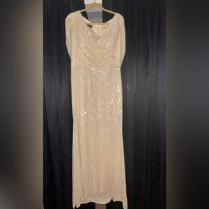 Elegant Gold Sequin Evening Gown